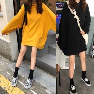 Puff Sleeve Polo Shirt Dress