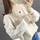Frill Trim Pocketed Sweater
