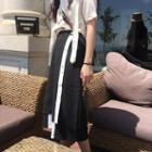 Color-block Asymmetric Midi Skirt
