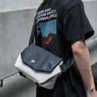 Flap Messenger Bag Gray & Dark Blue - One Size