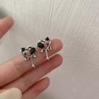 Heart Melting Rhinestone Alloy Earring 1 Pair - Silver - One Size