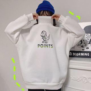 Dinosaur-print Turtle-neck Sweatshirt