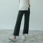 Fringed-hem Wide-leg Pants