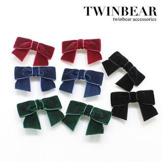 Velvet Bow Hair Clip / Velvet Bow Hair Clip Set (2 Pcs)