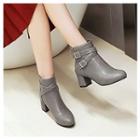 Low-heel Cross-strap Ankle Boots