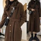 Single-breasted Belted Midi Trench Coat