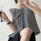 Sleeveless Check Blouse