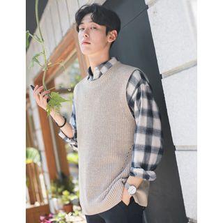 Sleeveless Rib-knit Sweater