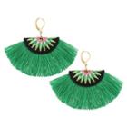 Fringe Embroidered Earrings