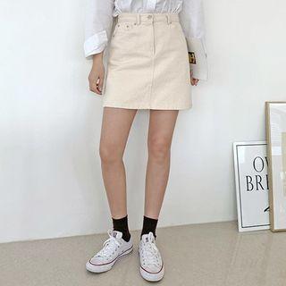 Zipped A-line Miniskirt