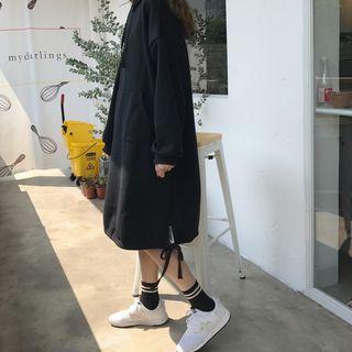 Plain Loose-fit Hooded Dress