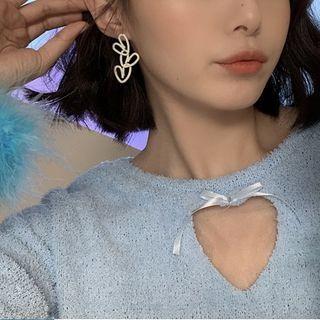 Asymmetrical Heart Stud Earring