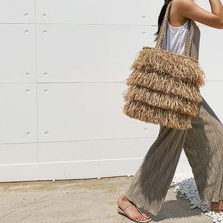 Crystal-pleat Overall Pants