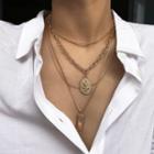 Set: Alloy Pendant Necklace + Chunky Chain Choker