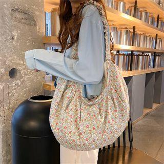 Floral Print Shirred Strap Crossbody Bag