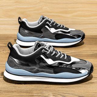 Splice Panel Lace-up Sneakers
