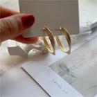 Alloy Layered Hoop Earring 1 Pair - Alloy Layered Hoop S925 Sterling Silver Pin Stud Earring - One Size