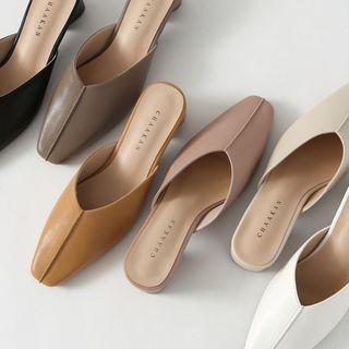 Block-heel Seamline Mules