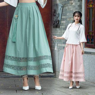 Flower Maxi A-line Skirt