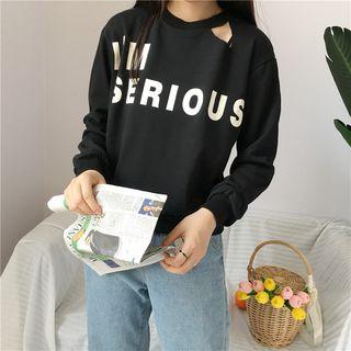 Cutout Front Lettering Pullover