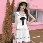 Sailor Collar Sleeveless A-line Dress