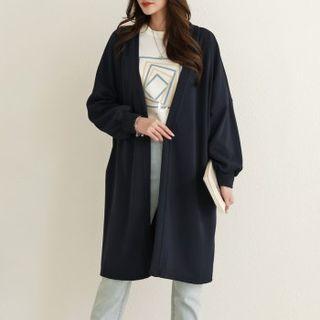 Bishop-sleeve Long Cardigan