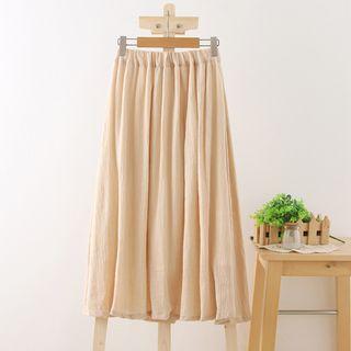 Plain Drawstring A-line Skirt
