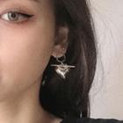 Alloy Heart Dangle Earring 1 Pair - 0648a - Silver Needle Earring - Silver - One Size