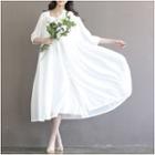 Set: 3/4-sleeve Midi Dress + Slipdress