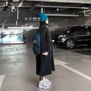 Zip-up Faux-fur Long Coat