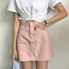 Plain Mini Denim Skirt