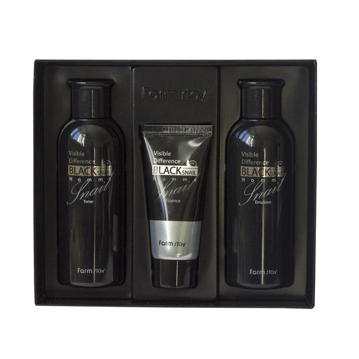 Farm Stay - Black Snail Skin Care Set: Toner 200ml + Emulsion 200ml + Essence 40ml 3 Pcs