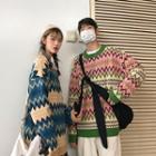 Couple Matching Printed Oversize Sweater