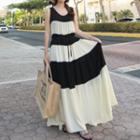 Sleeveless Paneled Maxi A-line Dress