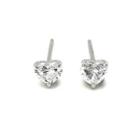 18k White Gold Heart Shaped Earrings With Diamonds One Size