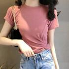 Sequined Short-sleeve Crisscross T-shirt
