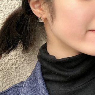Metal Stud Earring Triangle Clip - Clip On Earring - One Size