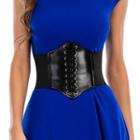 Lace-up Faux Leather Belt Black - One Size