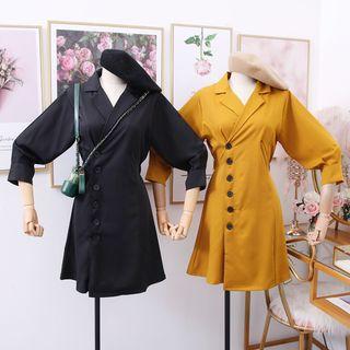 Slim-fit Lapel Mini Dress