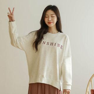 Sunshine Dolman-sleeve Embroidered Sweatshirt
