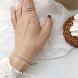 Rhinestone Bracelet S023 - Silver - One Size