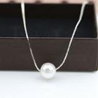 Faux Pearl Necklace / Crystal Necklace