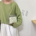 Set: Transparent Crossbody Bag + Floral Zip Pouch