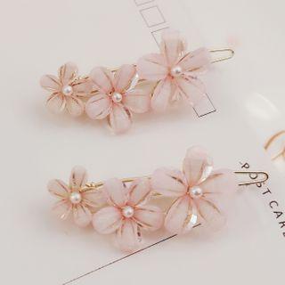 Acrylic Flower Hair Clip Light Pink - One Size