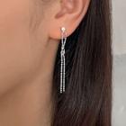 Cz Fringed Earring 1 Pc - With Earring Back - Silver - One Size