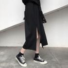Slit Midi Skirt Black - One Size