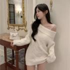 One-shoulder Sweater White - One Size