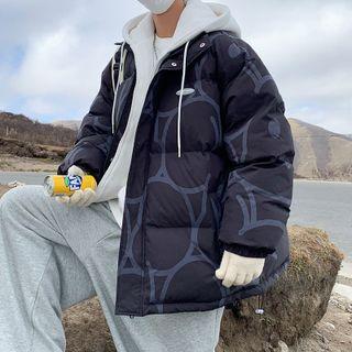 Long-sleeve Print Padded Coat