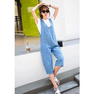 V-neck Denim Suspender Jeans