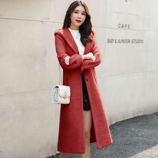 Embroidered Hooded Fleece Coat